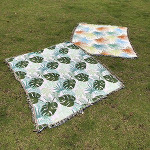 Jeté et couverture en coton/polyester tissé jacquard de style forêt tropicale moderne, 50x60 pouces, portable pour toutes les saisons - Product Image 5