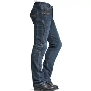Celana Jeans bergaris pelindung lutut sepeda motor pria bernapas celana panjang Denim pengendara sepeda motor dibuat di Pakistan oleh NAF