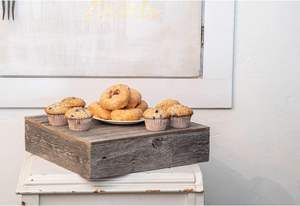 Support à gâteau en bois | 15 "x 15" | Gris patiné | Présentoir à Dessert de mariage en bois rustique | Support à Cupcake Vintage | Ferme - Product Image 6