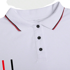 เสื้อยืดโปโลแขนสั้นสำหรับผู้ชายผ้าคอตตอน100% ดีไซน์เรียบย้อมสีเรียบใส่ได้พอดีไม่ยับ - Product Image 3