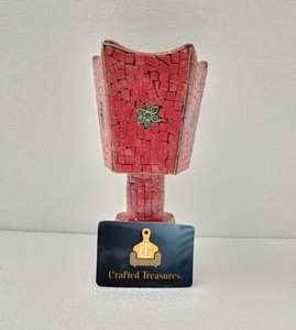 Quemador de incienso hecho a mano, mosaico rojo mubkhakar, detalles de gemas turquesas Rojas, decoración del hogar, quemador de fragancia Bakhoor al mejor precio - Product Image 6