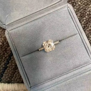 2 Carat Princess Cut E VS1 Lab Grown Diamond Engagement Ring Cathedral Style10K yellow Gold IGI Certificate Gift for <b>Girlfriends</b> - Product Image 1