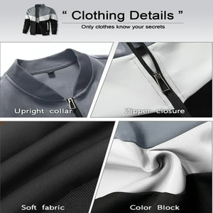 แจ็กเก็ตบอมเบอร์ลำลองน้ำหนักเบาสำหรับผู้ชายเสื้อโค้ทบล็อกสีผ้านุ่มพร้อมคอตั้งสำหรับฤดูหนาวมีบริการ OEM - Product Image 4