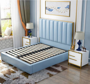 TH-H8267 Luxury Modern Leather Bed with High Headboard for Bedroom Home Furniture Storage Extendable Feature for Kitchen Use - Product Image 5