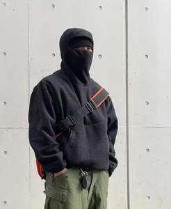 Manufacturer <b>Men</b> Fleece Blank Fluffy Ninja <b>Hoodie</b> <b>Sherpa</b> Masked Heavy Thick Streetwear Custom Full Face Zipup <b>Hoodie</b> - Product Image 4