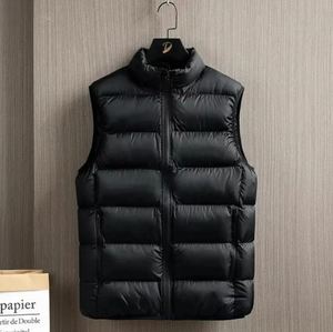 Chaqueta acolchada ligera sin mangas personalizada al por mayor, chaqueta acolchada con capucha gruesa y brillante para hombre - Product Image 1