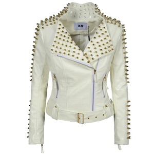 Chaqueta de cuero con remaches Steampunk Rock para mujer, ropa informal corta ajustada, bordado gótico, abrigo de locomotora de cuero Pu para mujer - Product Image 4