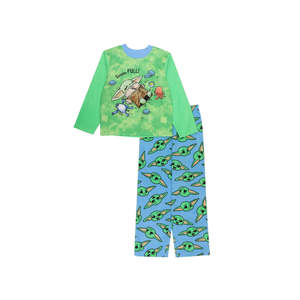 AME Set Pigiama e Maglietta Casual Verde con Stampa Mandalorian per Bambino, 2 Pezzi in Tessuto Termico, Taglia 6 per Bambini Piccoli, per l'Inverno - Product Image 1