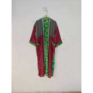 Fabuleux imprimé soie robe de maternité vêtements de nuit Robe indien Bikini couverture été printemps maillots de bain thermique Kimono Dressing Sari - Product Image 5