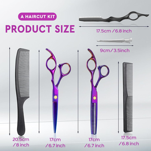 Kit de tijeras de corte de pelo profesional, tijeras de peluquería de acero inoxidable para salón de peluquería - Product Image 4