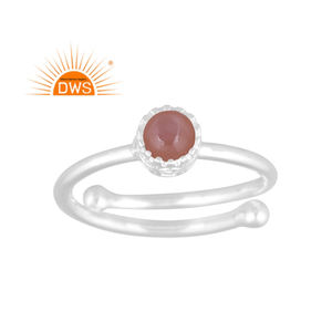 Anillo apilable de piedras preciosas de luna de Chocolate Natural de plata de ley más vendido, fabricante de joyería personalizada - Product Image 1