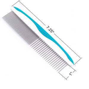 Peine Versátil para Mascotas con Mango de Acero Inoxidable para Eliminar el Pelo Suelto, Diseño Duradero, Funciones de Cepillo Láser y de Limpieza - Product Image 2