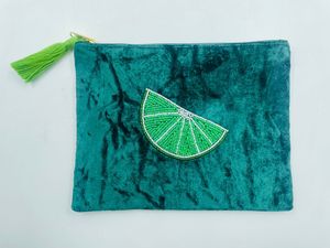 Pochette de maquillage portable multifonctionnelle en tissu velours brodé à la main avec grande capacité et couleur personnalisée - Product Image 2