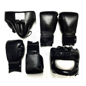 DWELT GEARS High Quality PU Leather Shiny Sparring Set Custom <b>Groin</b> Head <b>Guards</b> Training Punching Boxing Martial Arts Custom - Product Image 1