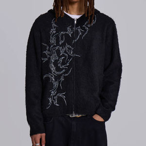 Mohair Hoodie Vintage Fashion Fuzzy Knitted Jacquard <b>Sweater</b> Winter <b>Pullover</b> Oversized Mohair Hoodie <b>Pullover</b> <b>Sweater</b> Wear - Product Image 3