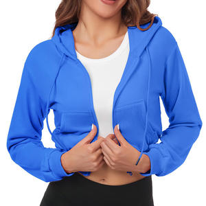 Sweat-shirts décontractés sur mesure, style streetwear, épaules tombantes, respirants, écologiques, en tricot, sweat-shirts courts pour femmes - Product Image 5