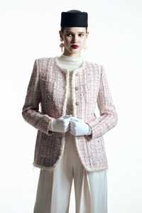 Blush Verse High Quality Women's Elegant Tweed Jacket for Winter ODM Services with Pearl Decoration Best Choice From Vietnam - Product Image 2