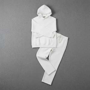 Conjunto Deportivo Informal Holgado Unisex, Pantalones Deportivos Holgados y Sudadera con Capucha, Chándal para Hombre, 100% Algodón - Product Image 4