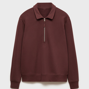 Sweat-shirt à capuche mi-zippé pour homme de haute qualité, 100% coton, hiver, logo personnalisé, molleton lourd - Product Image 1