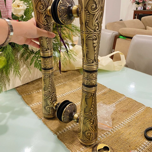 Ensemble de poignées de porte ambidextres en laiton antique 44 cm, design Pendopo, poignée de traction facile à installer, appartement, villa, entrée extérieure - Product Image 1