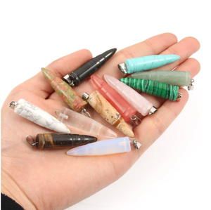 หินทรงหัวกระสุนอัญมณีผสมธรรมชาติ,เครื่องประดับทำจี้สร้อยคอของขวัญ - Product Image 1