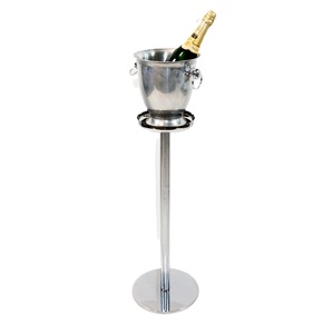 Seau à glace à vin en métal de forme irrégulière en acier inoxydable avec support trépied Refroidisseur de champagne portable pour bar, fête et hôtel - Product Image 1
