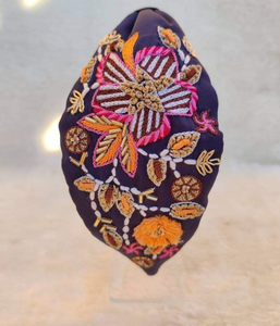 Custom Hand Embroidered <b>Headbands</b> Soft Cushioned All-Hand Beaded Easy to Wear - Product Image 3