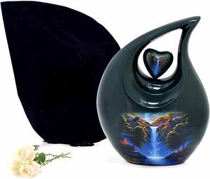 การออกแบบภูเขาแม่น้ําอลูมิเนียมหยดน้ําตาเผาศพ Urns สําหรับผู้ใหญ่คุณภาพสูงสุดโลหะหยดน้ําตา Urns สําหรับบ้านงานศพ - Product Image 1