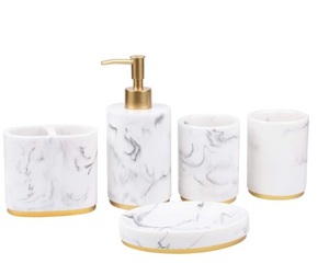 Juegos de baño de cerámica de calidad superior Soporte de resina altamente decorativo Nuevo modelo Top Trending & Hot Selling para el interior del hogar - Product Image 4