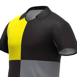 Ensemble de survêtement polo pour homme jaune, noir et gris, manches courtes, chemise et pantalon assortis, vêtements de sport d'entraînement athlétique, respirant - Product Image 3