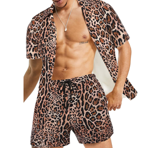 กางเกงขาสั้นชายหาดผ้าซาตินแบบแห้งเร็วของผู้ชายเสื้อเชิ้ตแขนสั้นลำลองสำหรับวันหยุดฤดูร้อนสไตล์คู่รักออกแบบได้ตามต้องการ - Product Image 4