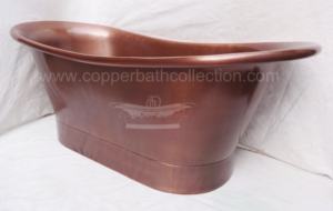 Baignoire autoportante en cuivre martelé antique de conception moderne pour le trempage pour la maison ferme hôtel - Product Image 4