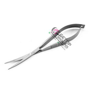 Tijera profesional de resorte de Plasma negro para cejas, instrumento de belleza de logotipo personalizado de Color plata y acero inoxidable - Product Image 3