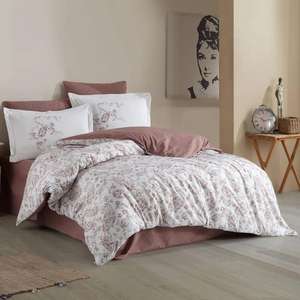 Calvina Brown Hobby Double Ranforce Ensemble de housse de couette Elegant Brown Calvina Collection pour le confort et le style - Product Image 1