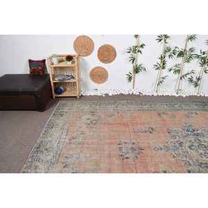 Alfombra Turca Vintage, Alfombra de 8,8x12,9 pies, Alfombra Oriental de Lana Azul Beige - Product Image 5