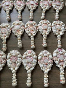 Handcrafted Seashell Mirror With Mixed Assorted Shells, Beautiful Double-Sided Seashell Mirror For Beach Style And Makeup Design - Product Image 5