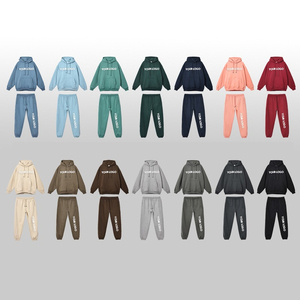 Oem Custom Manufacturers Cotton Fleece Blank Tracksuit Custom Logo Oversized Hoodies and <b>Sweatpants</b> <b>Set</b> Sweatsuit's - Product Image 1