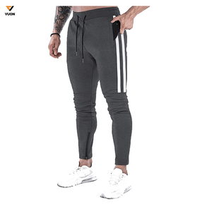 Wholesale <b>Men's</b> Jogger Pants Cheap Cotton 100% Split Stack Zipper Sweat Pant Custom Logo Embroidery High <b>Trousers</b> for Runners - Product Image 1