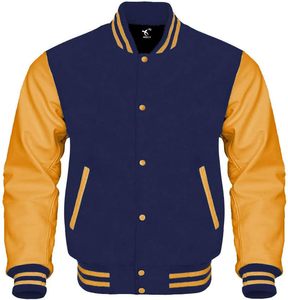 Veste universitaire d'hiver de luxe pour hommes femmes en cuir de vache patchs personnalisés Chenille CollegeBaseballjacket pour hommes - Product Image 5