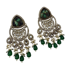 High Quality 2025 Stylish <b>Beaded</b> Earrings With <b>Metal</b> Fittings at the Back From India - Product Image 1