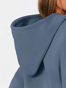 Sudadera con capucha de lana informal para mujer, sudadera de gran tamaño, Jersey cálido, Tops de entrenamiento de moda Otoño Invierno 2025 - Product Image 5