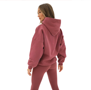 Sudadera Extra Grande para Mujer, 50% Algodón, 50% Poliéster, Estilo Berry, Sudadera con Capucha, Ropa de Calle, Hombros Caídos, Corte Holgado, Moda de Invierno - Product Image 3