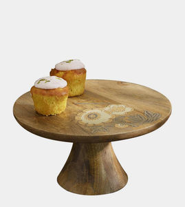 แท่นวางเค้กรูปทรงไม้พร้อมฐานโลหะสำหรับตกแต่งบนโต๊ะถาดเสิร์ฟทำจากไม้หรูหรา - Product Image 3