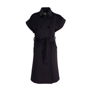 Black Epaulet Detail Vest with Belt for Outer Wear - Product Image 1