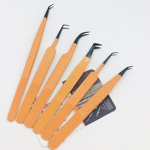 Nouvelle arrivée pince à épiler vison pointe noire pince à cils Logo acier inoxydable pince à épiler pointue pour Extension de cils quantité minimale de commande bas - Product Image 1