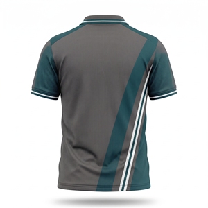 เสื้อเชิ้ตแขนสั้นสีเทาเขียวล้วนสำหรับผู้ชาย กระดุมติดแบบสปอร์ต แคชชวล ผ้าเจอร์ซีย์ถัก แห้งเร็ว ทรงปกติ ระบายอากาศได้ดี ODM OEM - Product Image 2