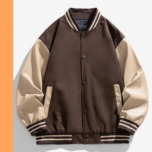 Chaqueta Universitaria Nueva de Primavera y Otoño, Estilo Americano, Alta Calidad, Tallas Estadounidenses, Chaqueta Deportiva Unisex de Talla Grande con Mangas de Cuero - Product Image 3