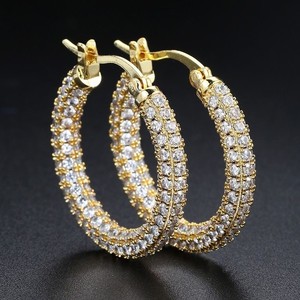 Pendientes de Aro de Oro Sólido de 14K y 18K con Diamantes Cultivados en Laboratorio de Corte Brillante, Piedras Laterales de Moissanita, Estilo Clásico, Certificado IGI, Joyería Fina - Product Image 3