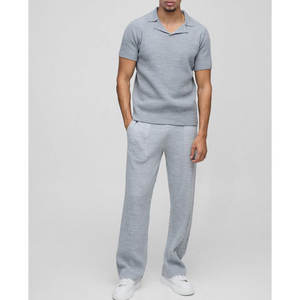 Ensemble de jogging à manches courtes pour hommes de haute qualité personnalisé coupe décontractée respirant 100% coton ensembles de survêtement de couleur unie pour l'été - Product Image 1