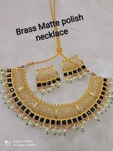 Conjunto de Collar chapado en oro de Dubái de fabricante indio superior para niñas y mujeres, ropa de fiesta - Product Image 6